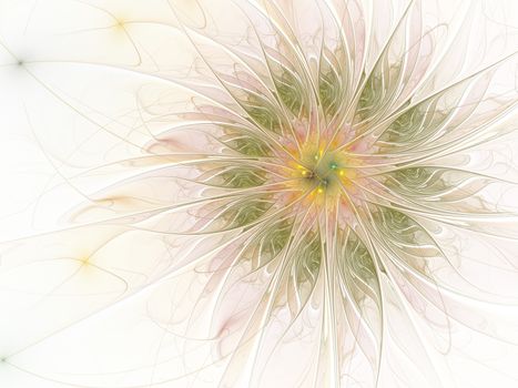 Beautiful fractal flower. Computer generated graphics. Abstract floral fractal background for art projects