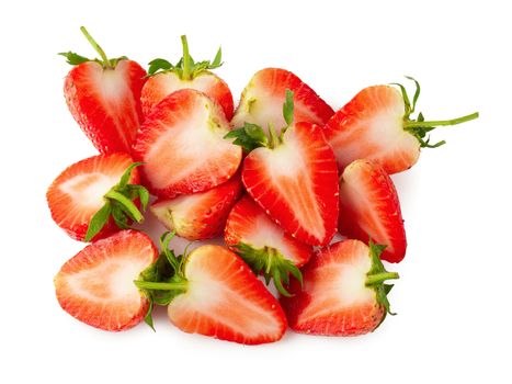 Fresh strawberries isolated on a white background