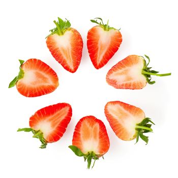 Fresh strawberries isolated on a white background