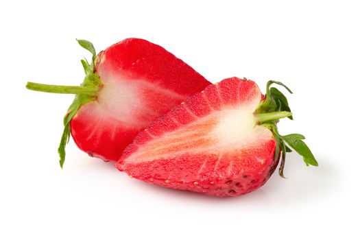 Fresh strawberries isolated on a white background