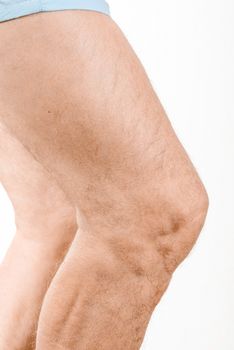 Profile view of a man's knee