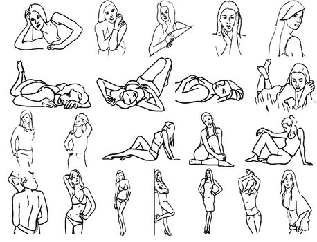 Tutorial of drawing a female body. Drawing the human body, step by step lessons.