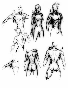 Tutorial of drawing a female body. Drawing the human body, step by step lessons.