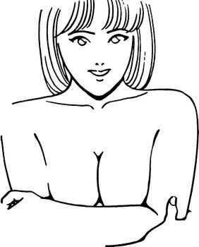 Tutorial of drawing a female body. Drawing the human body, step by step lessons. Female breast drawing tutorial. Drawing a woman's body with an emphasis on breasts.