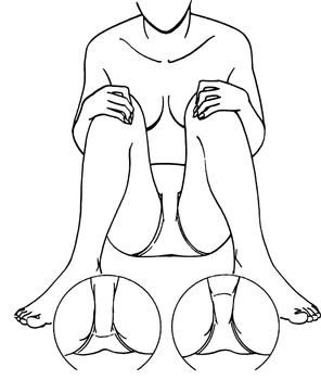 Drawing lesson of a seated woman. Drawing cowards and lower body. tutorial, Tutorial of drawing a female body. Drawing the human body, step by step lessons.