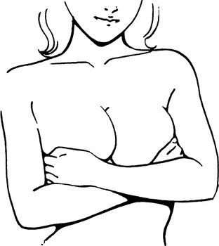 Tutorial of drawing a female body. Drawing the human body, step by step lessons. Female breast drawing tutorial. Drawing a woman's body with an emphasis on breasts.