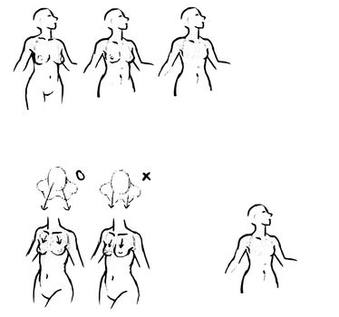 Tutorial of drawing a female body. Drawing the human body, step by step lessons. Female breast drawing tutorial. Drawing a woman's body with an emphasis on breasts.