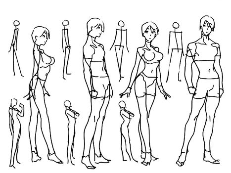 Tutorial of drawing a female body. Drawing the human body, step by step lessons.