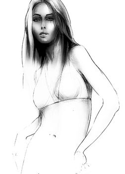 Tutorial of drawing a female body. Drawing the human body, step by step lessons.