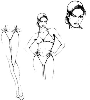 Tutorial of drawing a female body. Drawing the human body, step by step lessons.