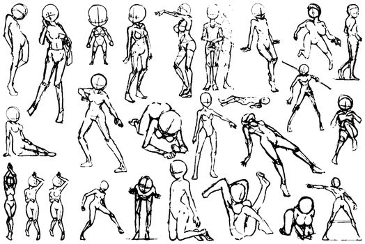 Tutorial of drawing a female body. Drawing the human body, step by step lessons.