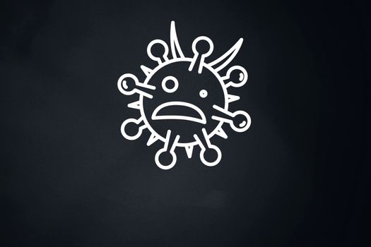 An image of the virus. Drawing a coronavirus illustration.