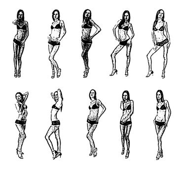 Tutorial of drawing a female body. Drawing the human body, step by step lessons.