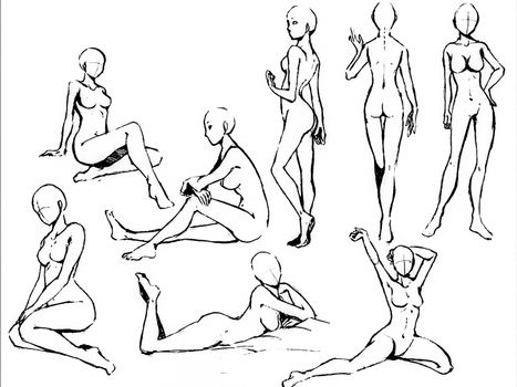 Tutorial of drawing a female body. Drawing the human body, step by step lessons.