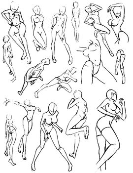 Tutorial of drawing a female body. Drawing the human body, step by step lessons.