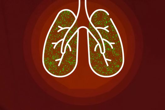 Lungs infected with coronavirus. Illustration of a person's lungs.