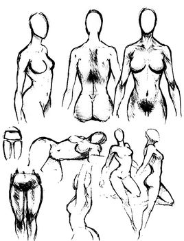 Tutorial of drawing a female body. Drawing the human body, step by step lessons.