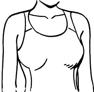 Tutorial of drawing a female body. Drawing the human body, step by step lessons. Female breast drawing tutorial. Drawing a woman's body with an emphasis on breasts.