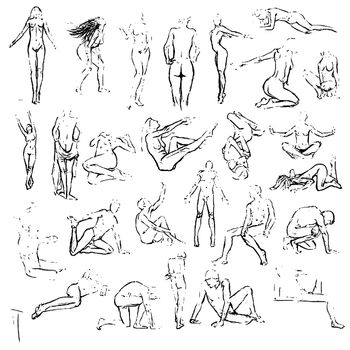 Tutorial of drawing a female body. Drawing the human body, step by step lessons.