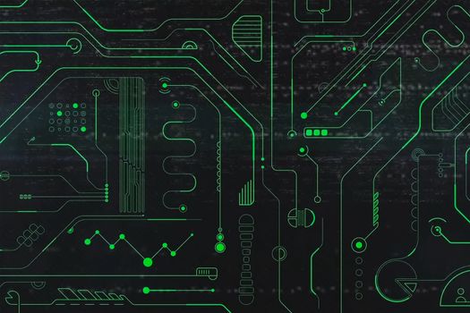 Abstraction on the subject of electronics. Electronic board with details.