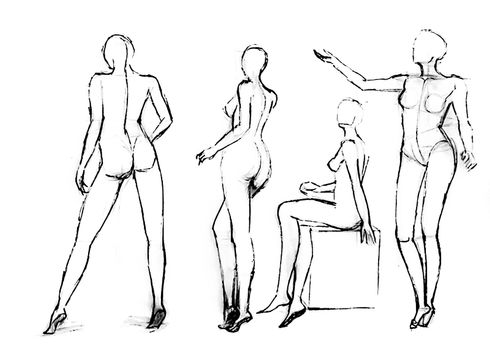 Tutorial of drawing a female body. Drawing the human body, step by step lessons.