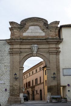 San Gemini, Italy June 13 2020: entrance door of the town of San Gemini in the medieval period