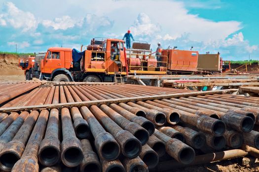 Pumped compressor pipes for the oil well. Oil and gas equipment.