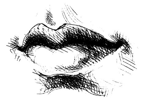 Tutorial lesson drawing a human mouth and lips. Drawing smiles and lips.