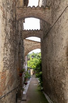 san gemini,italy june 13 2020 :architecture of the town of San Gemini in medieval times