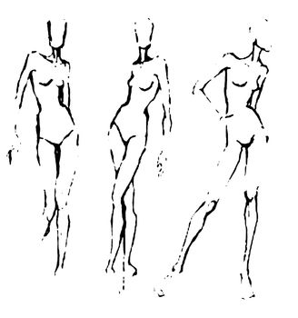 Tutorial of drawing a female body. Drawing the human body, step by step lessons.