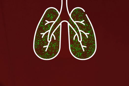 Lungs infected with coronavirus. Illustration of a person's lungs.