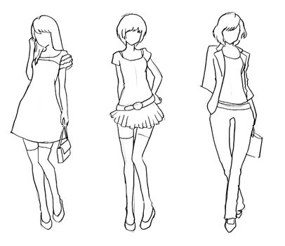 Tutorial of drawing a female body. Drawing the human body, step by step lessons.