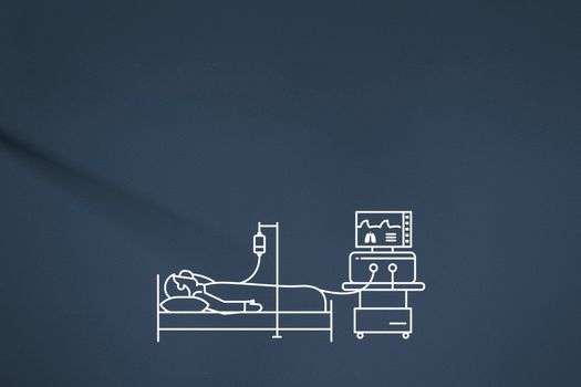 The ventilator of the patient by the bedside.