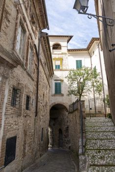 san gemini,italy june 13 2020 :architecture of the town of San Gemini in medieval times