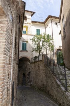 san gemini,italy june 13 2020 :architecture of the town of San Gemini in medieval times