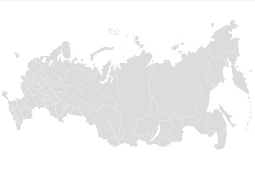 Russia map illustration. Map of Russia in gray on a white background.