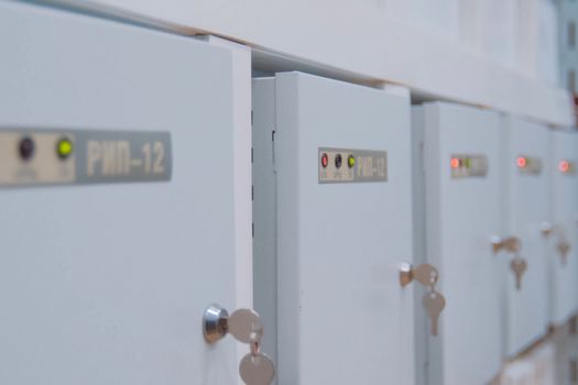 Wardrobes with remote control equipment. Closed dashboards.