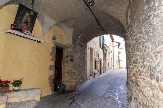 san gemini,italy june 13 2020 :architecture of the town of San Gemini in medieval times