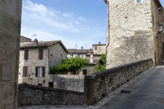 san gemini,italy june 13 2020 :architecture of the town of San Gemini in medieval times