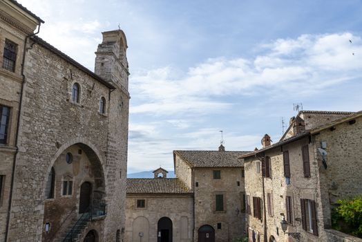 San Gemini, Italy June 13 2020: stone building inside the town of San Gemini