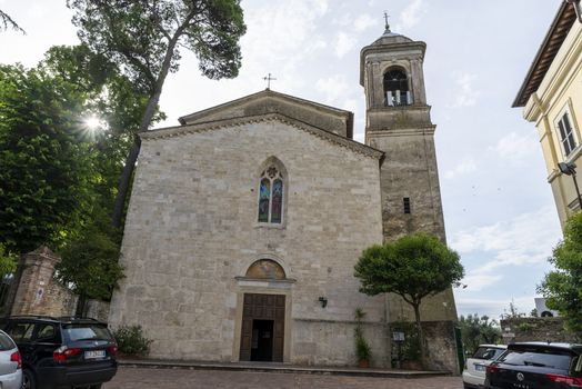 San Gemini, Italy June 13 2020: church of Santo Gemini in the town of San Gemini medieval age