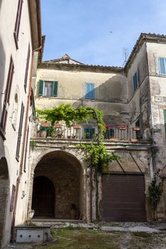 san gemini,italy june 13 2020 :architecture of the town of San Gemini in medieval times