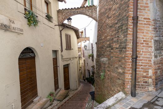 san gemini,italy june 13 2020 :architecture of the town of San Gemini in medieval times