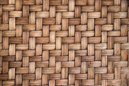 Closed up of brown color wooden weave texture background