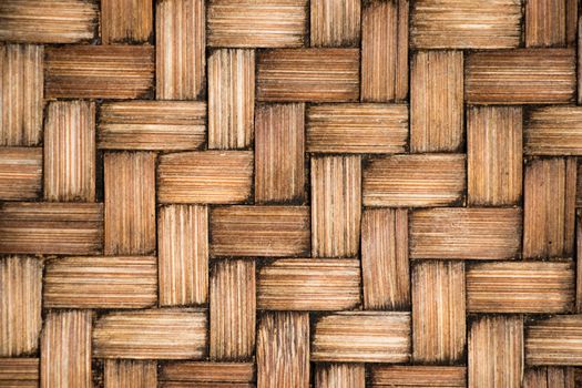 Closed up of brown color wooden weave texture background