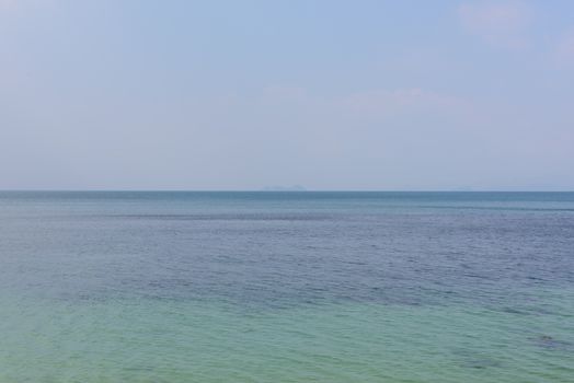 Summer seascape with blue sky background