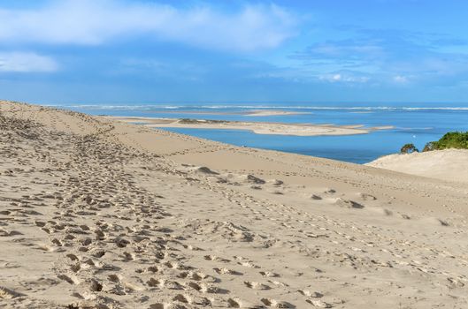 On the Pilat dune, located on the edge of the Landes de Gascogne forest massif on the Silver Coast at the entrance to the Arcachon basin, in France, is the highest dune in Europe.