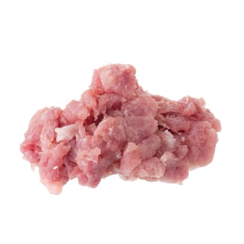 minced pork isolated on a white background.