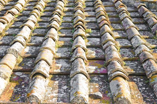 Detail of a Tuscany roof viewed from above