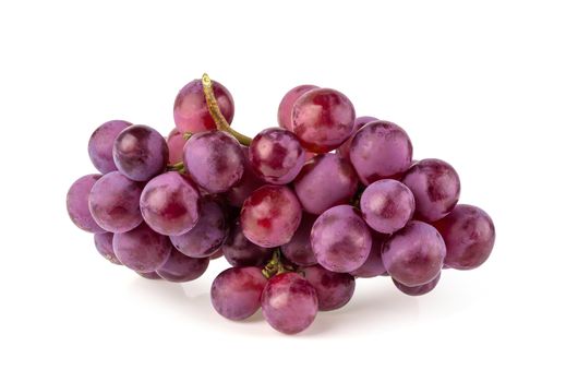 Red Grapes isolated over the white background.